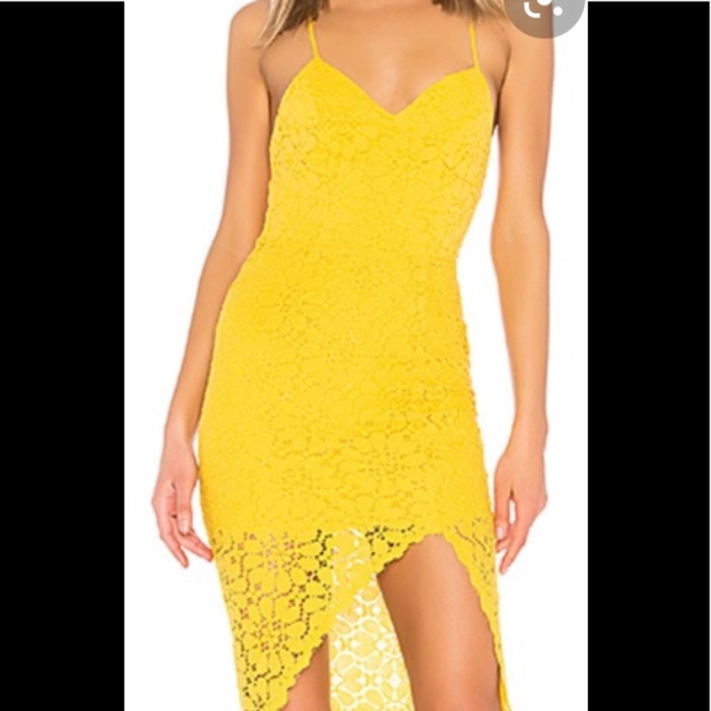 Lovers + Friends Yellow Backless Dress